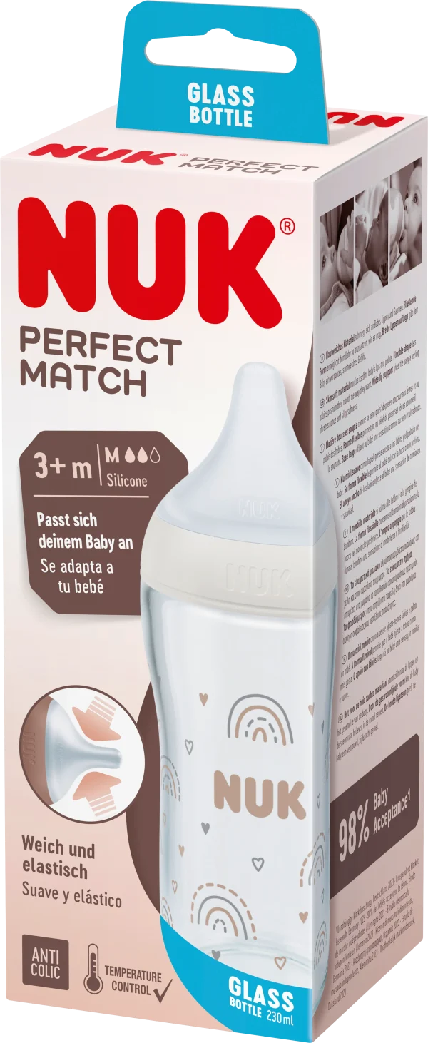 Perfect Match Glazen Babyfles, Wit, Vanaf 3 Maanden, 230 Ml, 1 Stuk