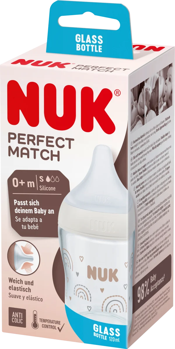 Perfect Match Glazen Babyfles, Wit, Vanaf De Geboorte, 120 Ml, 1 St.