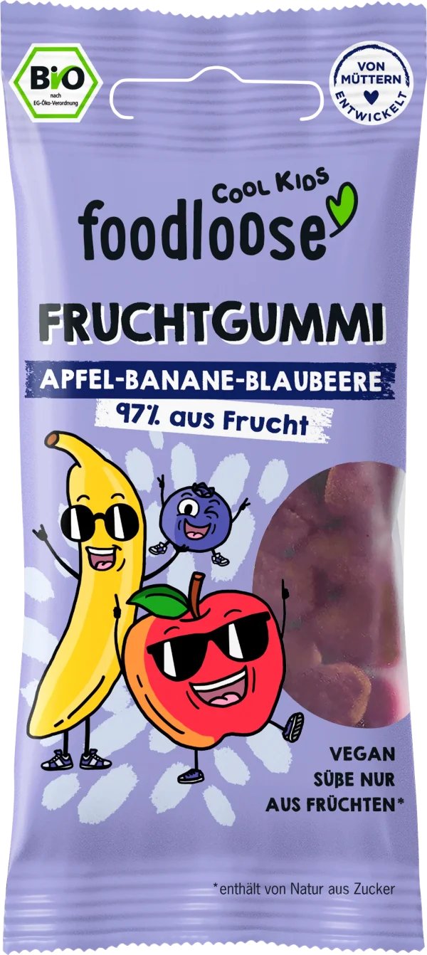 Fruitgums Appel, Banaan & Bosbes, Vanaf 3 Jaar, 30 G